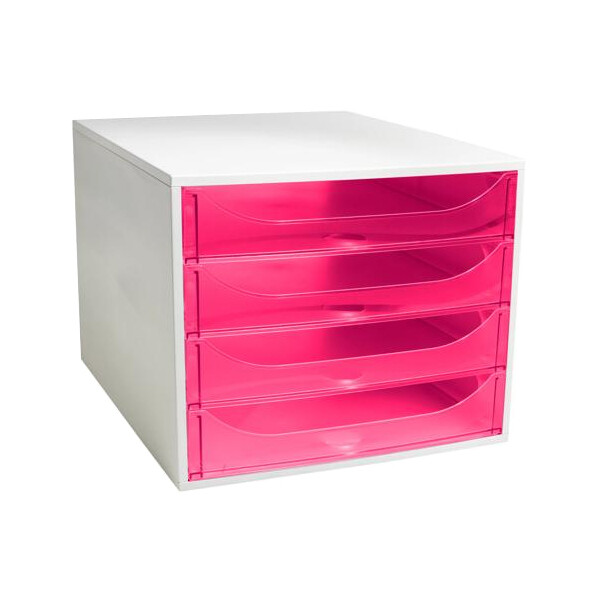 EXACOMPTA Schubladenbox ECOBOX, 4 Schübe, violett