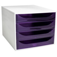 EXACOMPTA Schubladenbox ECOBOX, 4 Schübe, violett