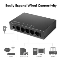 LogiLink Desktop Gigabit Ethernet Switch, 5-Port, schwarz