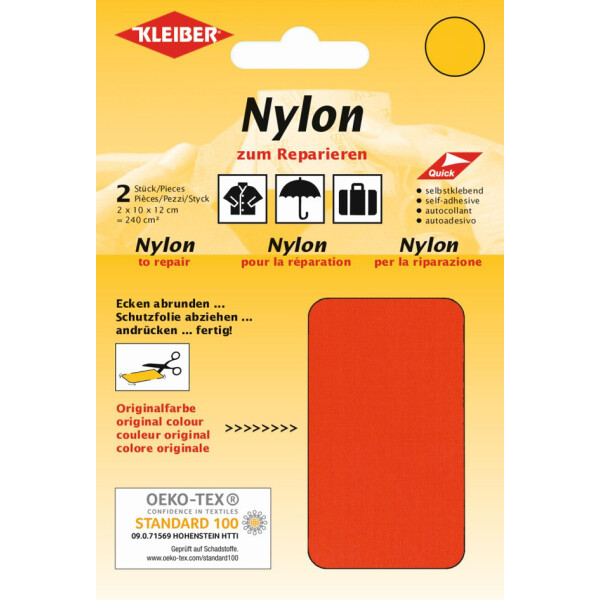 KLEIBER Nylon-Flicken, selbstklebend, rosa