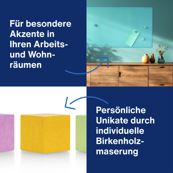 magnetoplan Neodym-Magnete Wood Series Cube, farbig