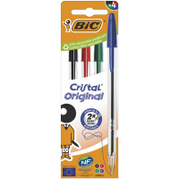 BIC Kugelschreiber Cristal Original, sortiert, 4er Kartonbox