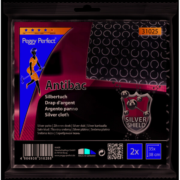 Peggy Perfect Silbertuch "Antibac", 2er Pack