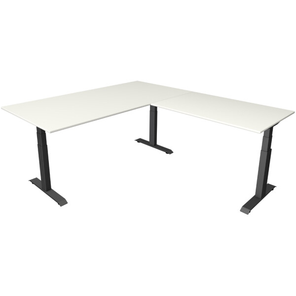 kerkmann Sitz-Steh-Schreibtisch Move 4 mit Anbau, weiß