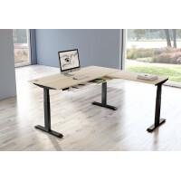 kerkmann Sitz-Steh-Schreibtisch Move 4 mit Anbau, weiß