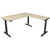 kerkmann Sitz-Steh-Schreibtisch Move 4 mit Anbau, weiß