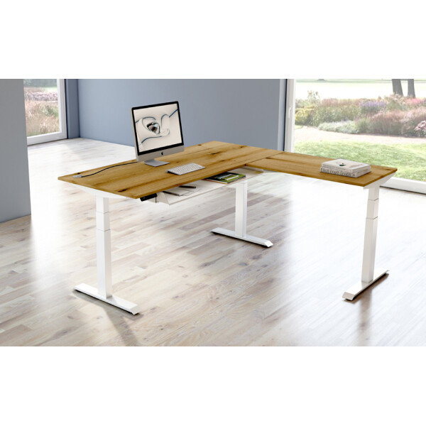 kerkmann Sitz-Steh-Schreibtisch Move 4 mit Anbau, ahorn