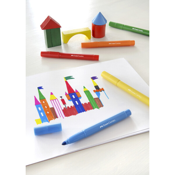 FABER-CASTELL Fasermaler JUMBO Superwashable, 12er Etui
