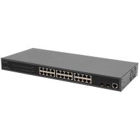 DIGITUS 19" Gigabit Ethernet PoE Switch, 24-Port,...