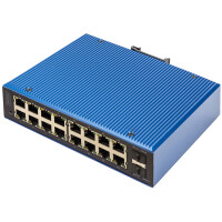 DIGITUS Industrial Gigabit Ethernet Switch, L2 managed, 16+2