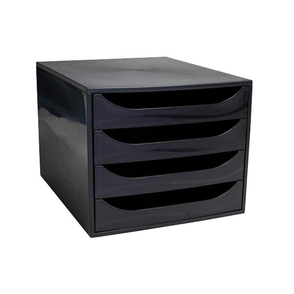 EXACOMPTA Schubladenbox ECOBOX, 4 Schübe, schwarz