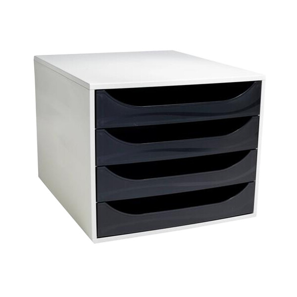 EXACOMPTA Schubladenbox ECOBOX, 4 Schübe, schwarz