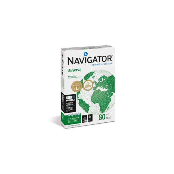NAVIGATOR Universal Premiumpapier hochweiß A4 80g - 1 Karton (2.500 Blatt)