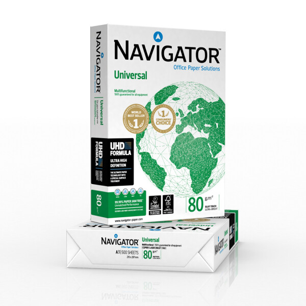NAVIGATOR Universal Premiumpapier hochweiß A3 80g - 1 Palette (50.000 Blatt)