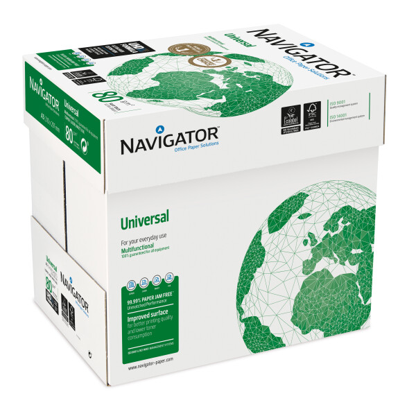 NAVIGATOR Universal Premiumpapier hochweiß A3 80g - 1 Karton (2.500 Blatt)