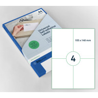 rillprint Universal-Etiketten, 210 x 148 mm, weiß