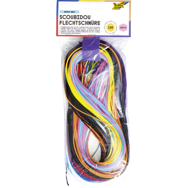 folia Scoubidou Flechtschnüre BASIC MIX, 1,8 mm x 1 m