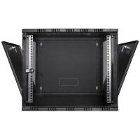 LogiLink 19" Wandverteiler, unmontiert, 9 HE, schwarz