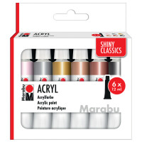 Marabu Acrylfarben-Set SHINY CLASSICS, 6 x 12 ml