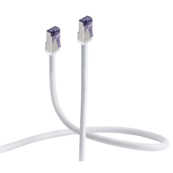 FLEXLINE Patchkabel, Kat. 6A, S FTP, hochflex. weiß, 50,0 m