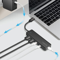 LogiLink USB 3.2 Ultra-Slim-Hub, 4-Port, 2x USB-A, 2x USB-C