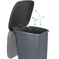 EDA Abfalltonne, 100 Liter, Kunststoff, anthrazit