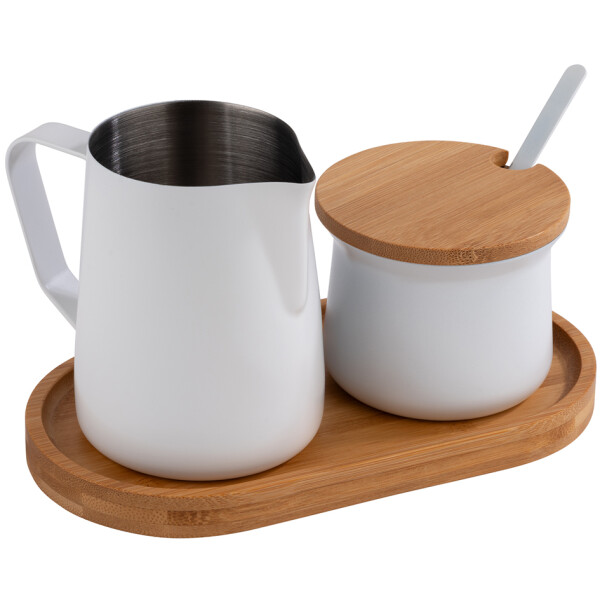 APS Milch- Zucker-Set MILURO, Edelstahl weiß, 5-teilig