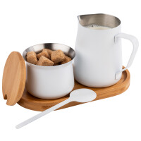 APS Milch- Zucker-Set MILURO, Edelstahl weiß, 5-teilig