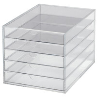 MAUL Acryl-Schubladenbox, DIN A4, 5 Schubladen, glasklar