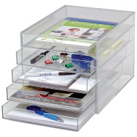 MAUL Acryl-Schubladenbox, DIN A4, 5 Schubladen, glasklar