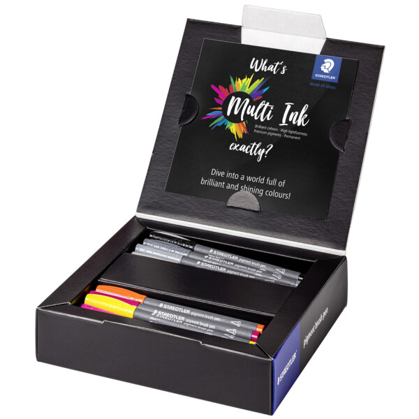 STAEDTLER Fasermaler pigment brush pen, 24er Kartonetui