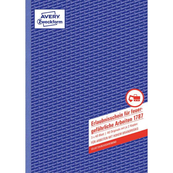 AVERY Zweckform Erlaubnisschein f. feuergefährliche Arbeiten