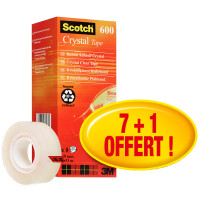 Scotch Klebefilm Crystal Clear 600, 19 mm x 33 m, 12+2