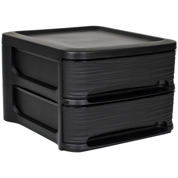 EDA Schubladenturm STONE, 2 Schübe, PP, schwarz