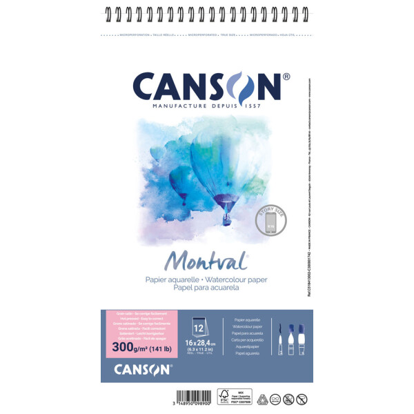 CANSON Aquarellblock "Montval", 240 x 320 mm, 300 g qm