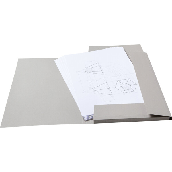 folia Zeichnungsmappe, aus Graupappe, DIN A3, grau