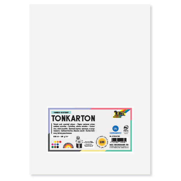 folia Tonkarton, DIN A4, 180 g qm, 17 Farben