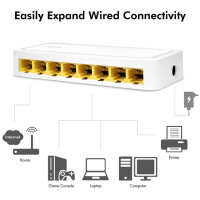 LogiLink Desktop Gigabit Ethernet Switch, 8-Port, weiß