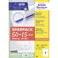 AVERY Zweckform Universal-Etiketten, 38 x 21,2 mm, 50+15 Bl