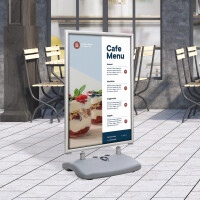 EUROPEL Kundenstopper SWING, DIN B1, 700 x 1.440 mm, grau