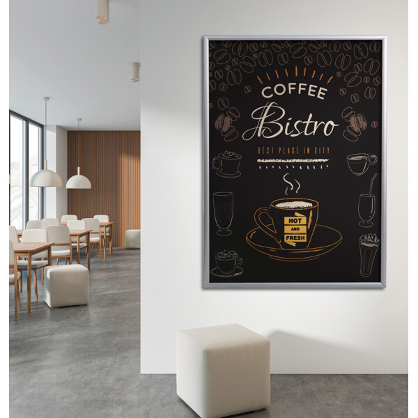 EUROPEL Plakatrahmen Economy, DIN A2, 25 mm, silber eloxiert