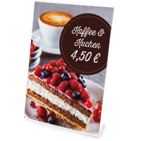 deflecto Tischaufsteller, DIN A8 quer, schräg