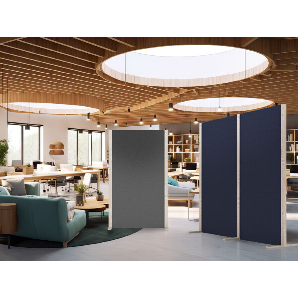 magnetoplan Akustik-Trennwand Wood Series, Cube, blau