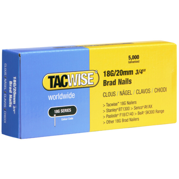 TACWISE Stiftnägel 18G 40 mm verzinkt, 5.000 Stück