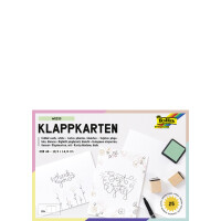 folia Klappkarte, 190 g qm, DIN A6, weiß