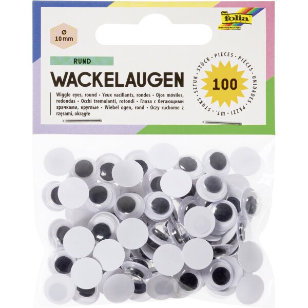 folia Wackelaugen, rund, 14 mm, nicht selbstklebend