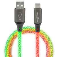 ANSMANN Daten- & Ladekabel mit LEDs, USB-A - USB-C...