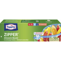 TOPPITS Allzweckbeutel mit Zipper, 28 x 1 Liter, transparent