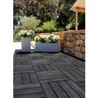 EDA Bodenplatte in Holzoptik, (B)384 mm, Kunststoff, taupe