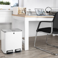 helit Tret-Abfalltrenner "the classy", 2 x 12 Liter, weiß